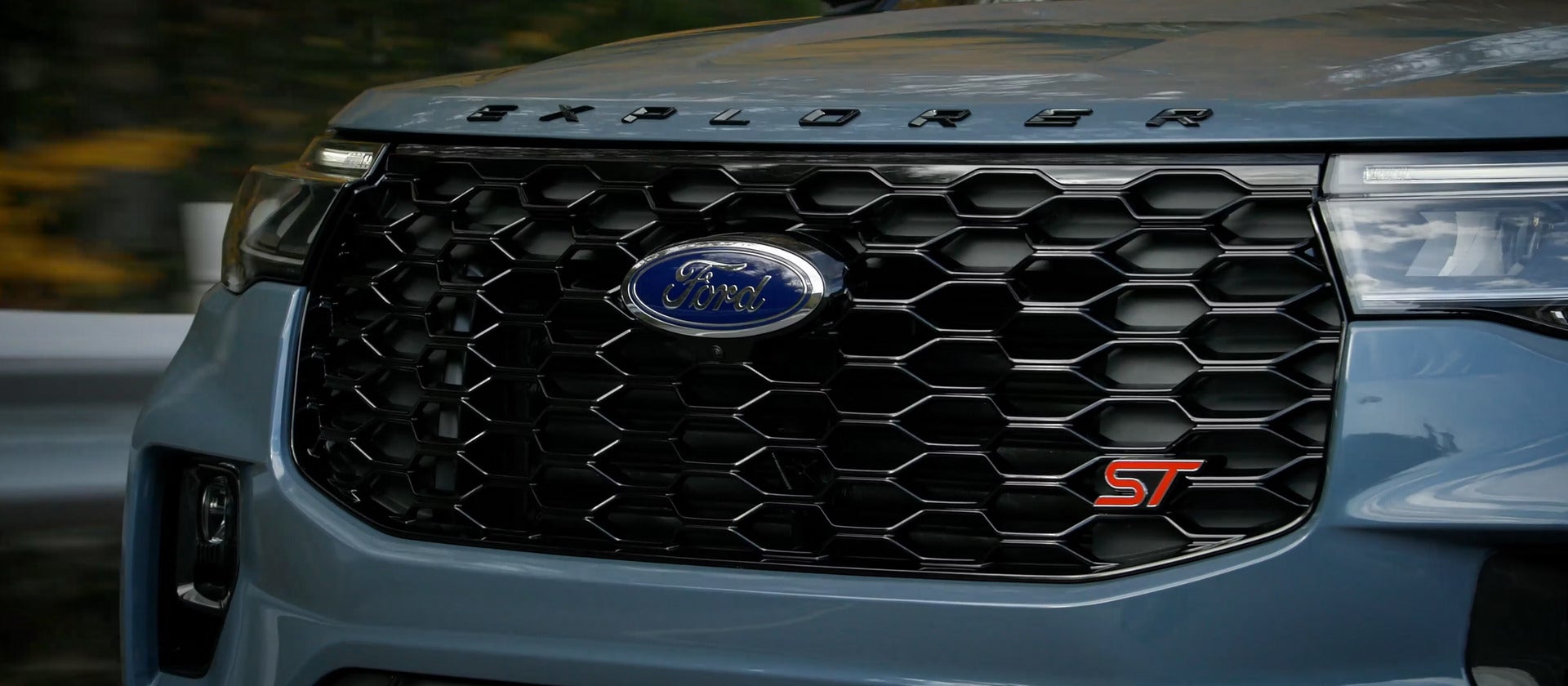 an exterior view of the grille on a 2026 Ford Explorer