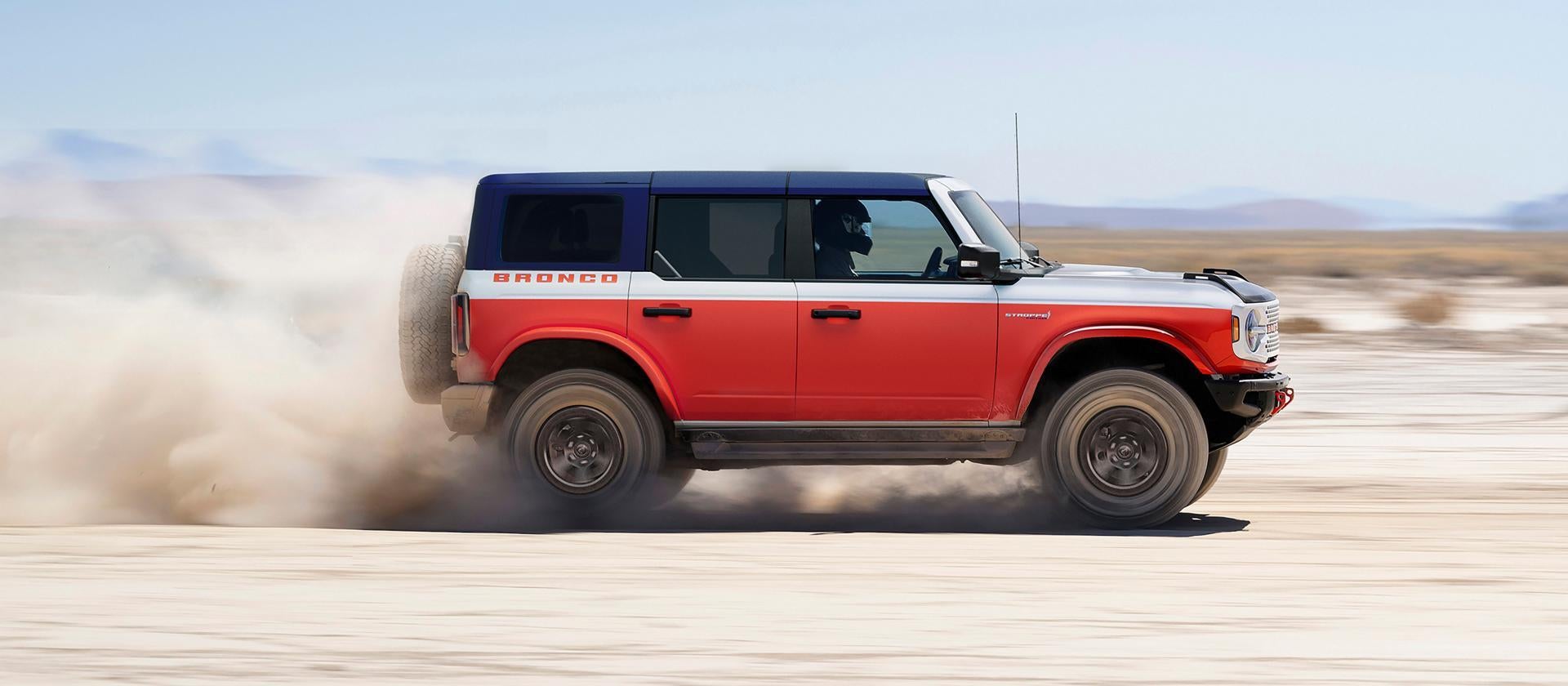 2026 Ford Bronco driving in the desert