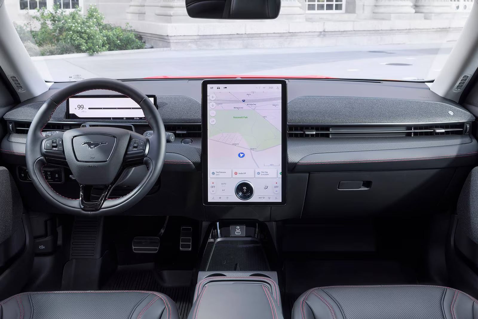 The front dash in the mustang mach-e.